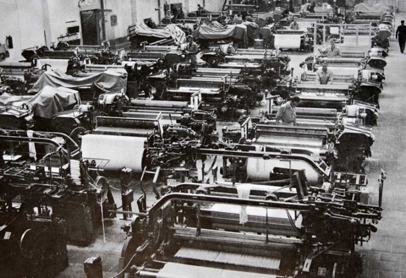 De weverij van textielfabriek De Haes Mierlo (bron: Heemkundekring Myerle)